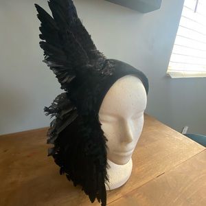 Gorgeous vintage costume hat with feathers
